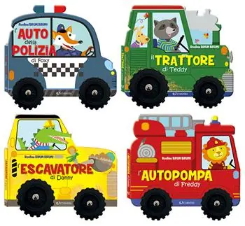 Brum brum Il trattore di Teddy-L’autopompa di Freddy-L’auto della polizia di Foxy-L’escavatore di Danny. Ediz. a colori Must-Have