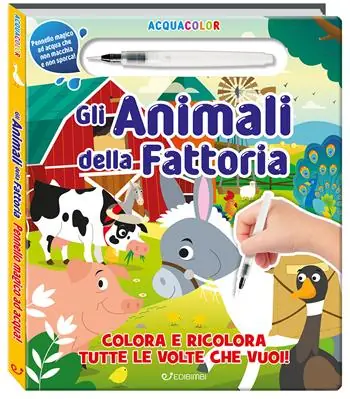 Lage Kosten Gli animali della fattoria. Acquacolor. Ediz. illustrata. Con pennello ad acqua